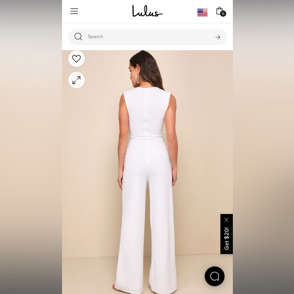 Lulu’s : Enticing Endeavors white jumpsuit